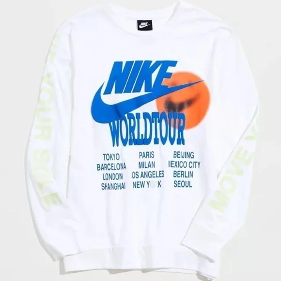 Vintage DEADSTOCK Nike World Tour Rare Crewneck Teeshirt Mens White Size XL - Picture 10 of 11